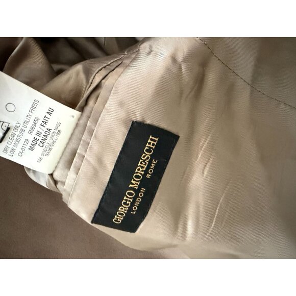 GIORGIO MORESCHI London New York Men's Taupe Faux Suede Blazer Jacket Size 46R - Picture 8 of 9